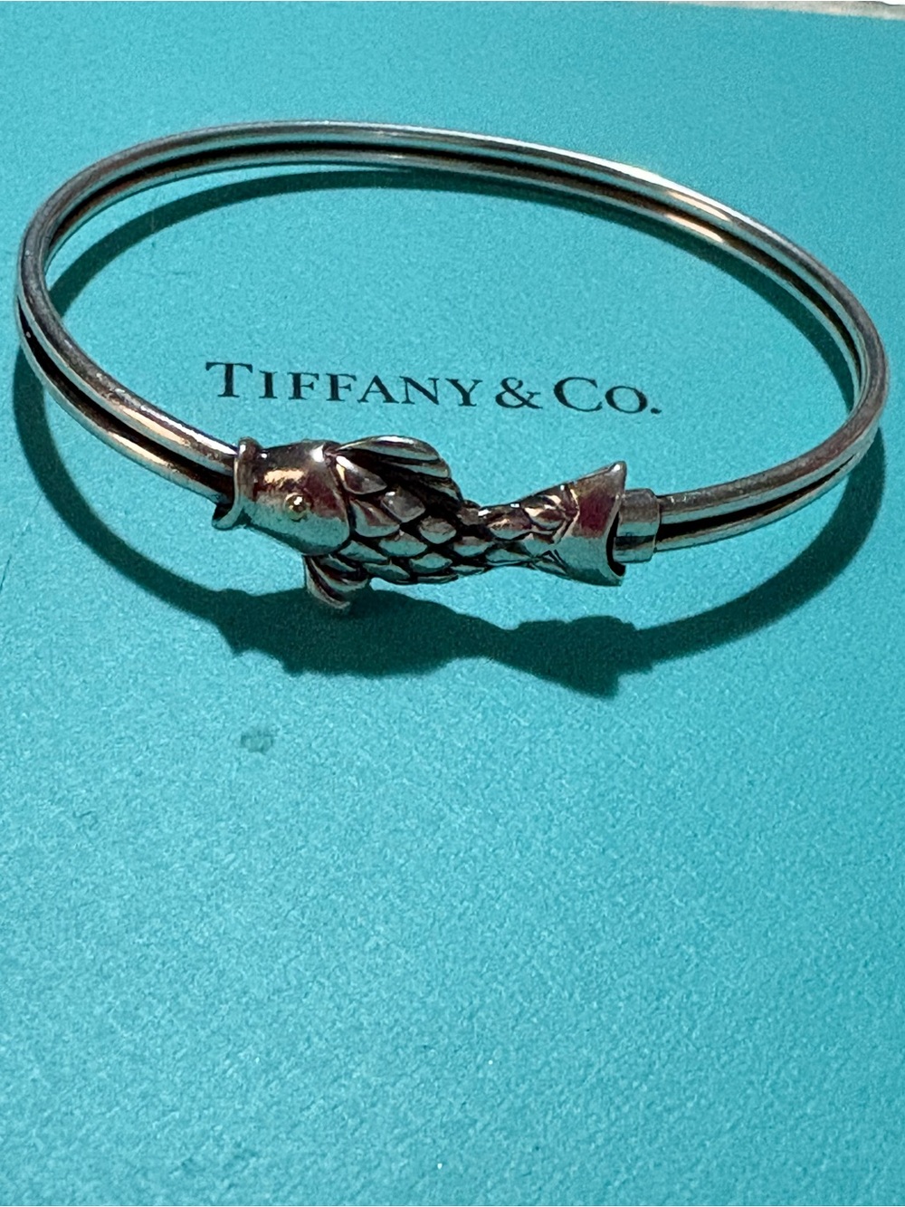 **Very Rare** Vintage Tiffany & Co. Silver Fish Motif Bangle